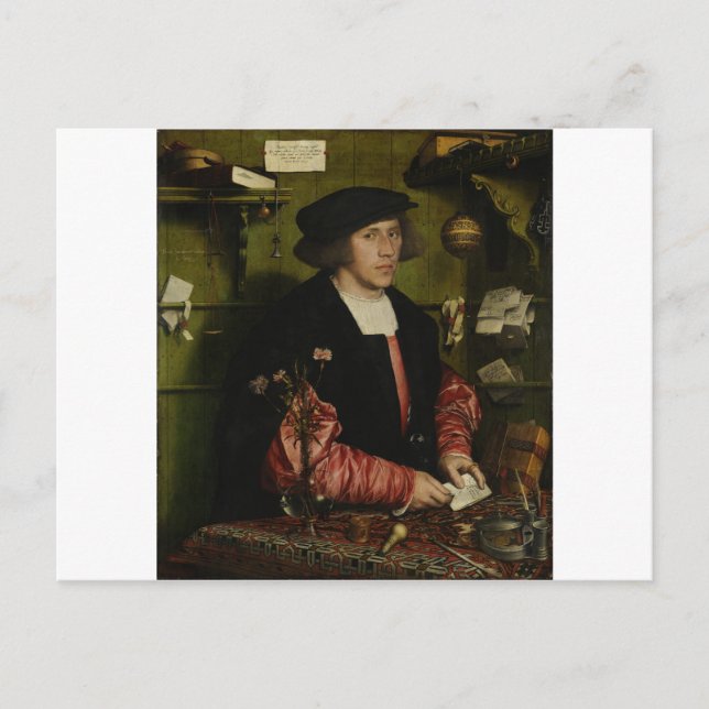 Hans Holbein the Young - The Merchant Georg Gisz Postkarte (Vorderseite)