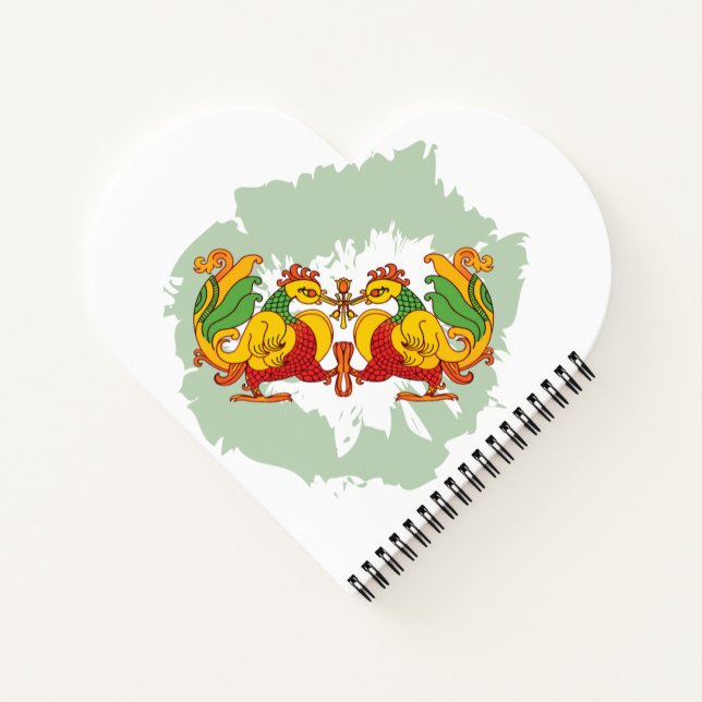 Hansa Puttuwa – Two Entwined Swans Notizbuch (Rückseite)