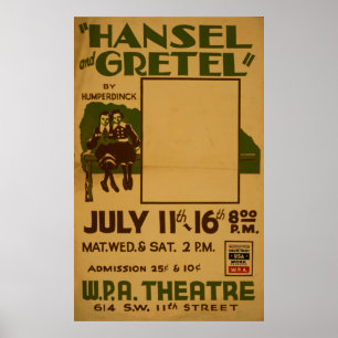 Hansel Gretel WPA Vintag Theaterposter Poster
