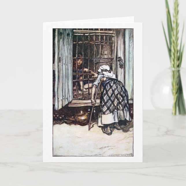 Hansel sperrte durch die Hexe ein Karte (Vorderseite)