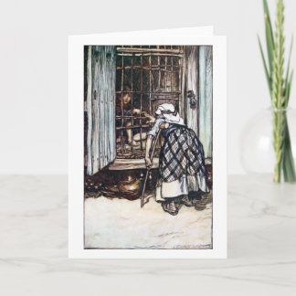 Hansel sperrte durch die Hexe ein Karte