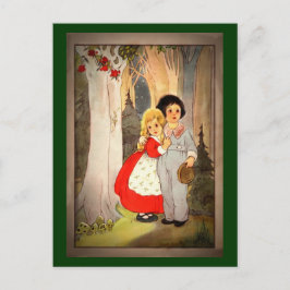 Hansel und Gretel am Waldrand Postkarte