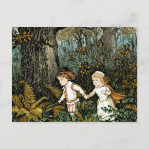 Hansel und Gretel Illustration Postkarte