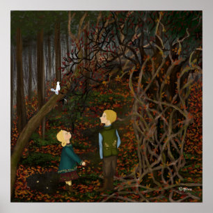 Hänsel und Gretel im Wald Poster