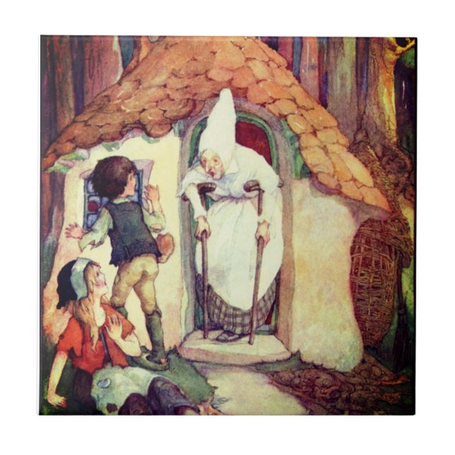 Hansel und Gretel Keramik Tile Fliese (Vorderseite)