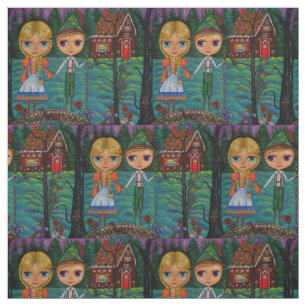 Hansel und Gretel Lebkuchen-Haus-Brücken-großes Stoff