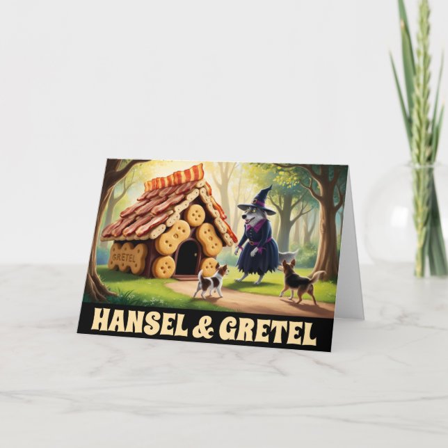 Hansel und Gretel Puppies Karte (Vorderseite)