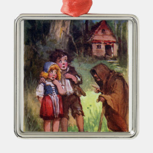 Hansel und Gretel treffen die Hexe Ornament Aus Metall