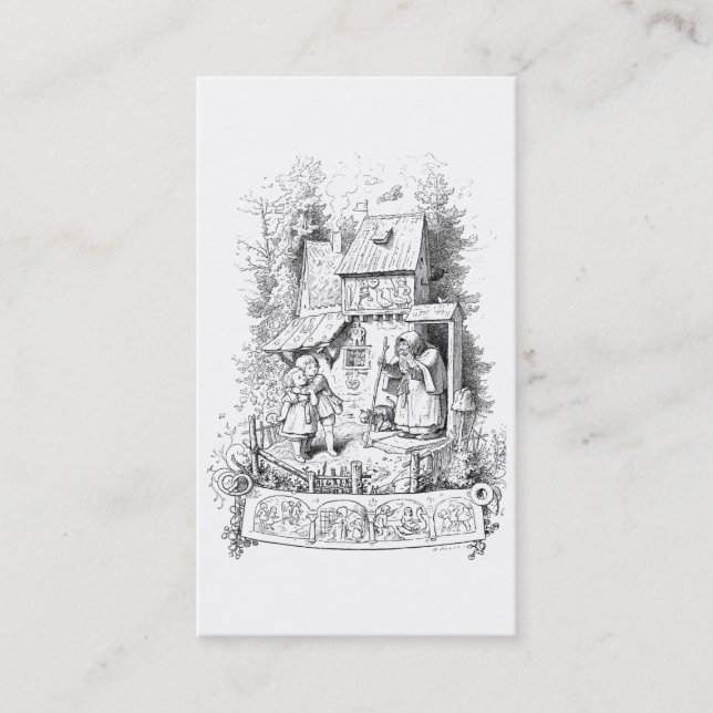 Hansel und Gretel treffen sich zur Hexe Visitenkarte (Vorderseite)