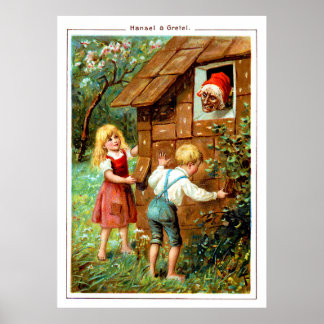 Hansel und Gretel Vintag Fairy Tale Poster