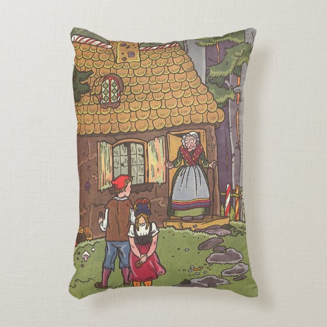 Hansel und Gretel, Vintage Märchen von Hauman Dekokissen (Vorderseite(Vertikal))