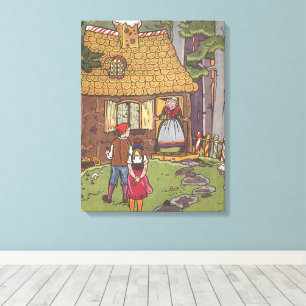 Hansel und Gretel, Vintage Märchen von Hauman Leinwanddruck