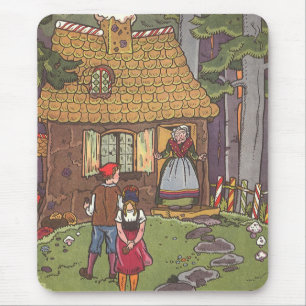Hansel und Gretel, Vintage Märchen von Hauman Mousepad