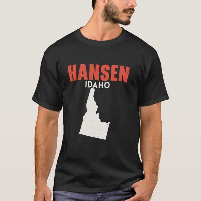 Hansen Idaho USA Staat Amerika Reisen Idahoan T-Shirt (Vorderseite)