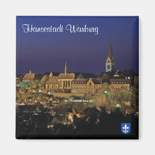 Hansestadt Warburg bei Nacht Magnet