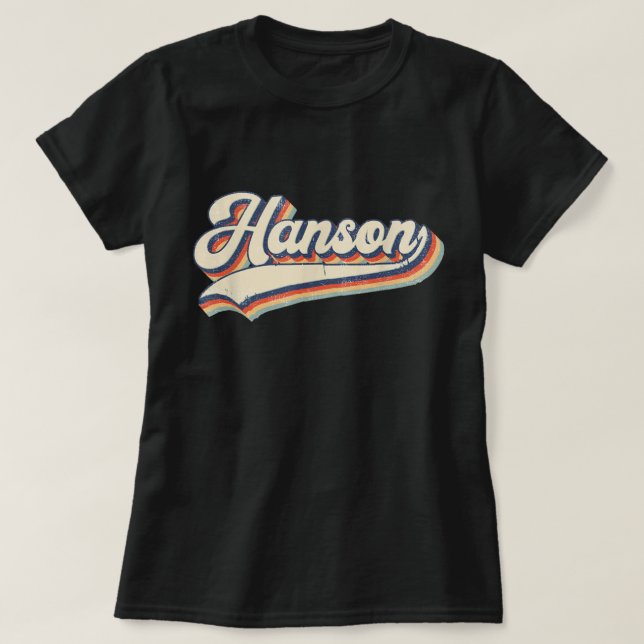 Hanson Familienname Vintag Retro Geschenke Männer  T-Shirt (Design vorne)