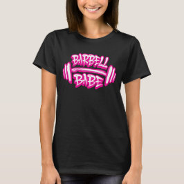 Hantel-Babe Pink Distressed-Gym-Powerlifting T-Shirt