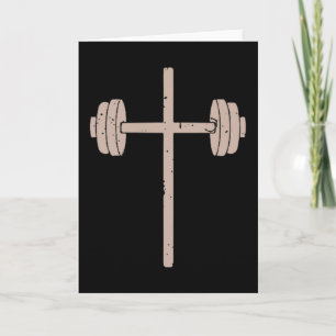 Hantel Kreuz Hantel Glauben-Fitness Christlich Wor Karte