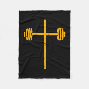 Hantel Kreuz Hantel Jesus Lustig Christlich Worko Fleecedecke