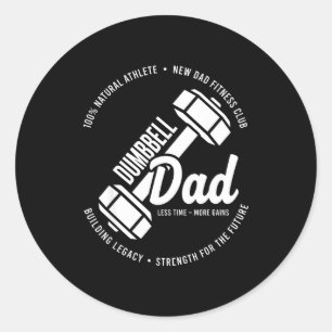 Hantel-Papa Fitnessstudio Lifestyle Vater Workout Runder Aufkleber