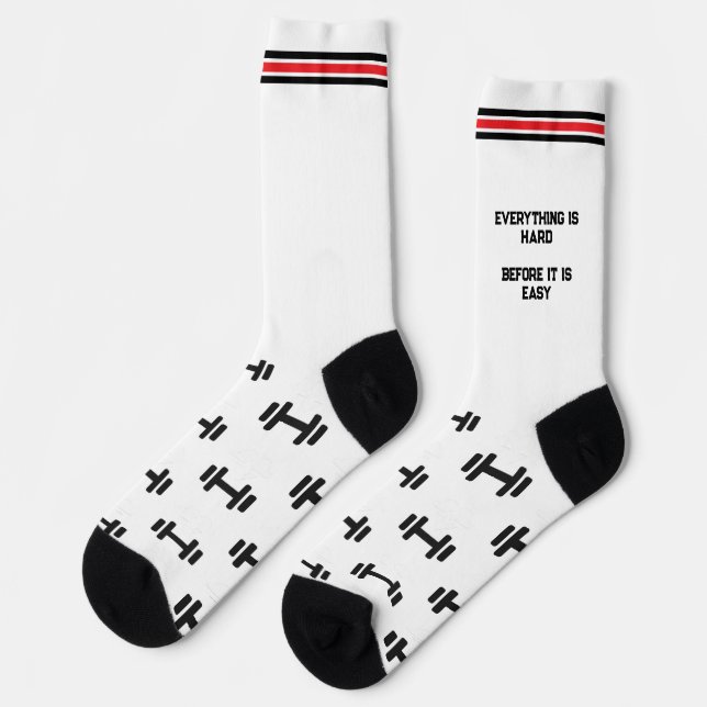 Hanteln Motivation Sport Socken (Linkes Detail)