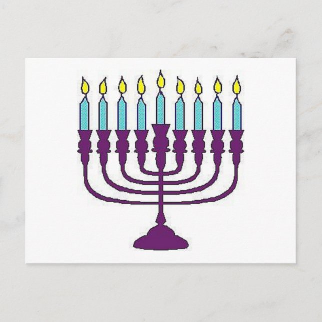 Hanukah Menorah Feiertagspostkarte (Vorderseite)