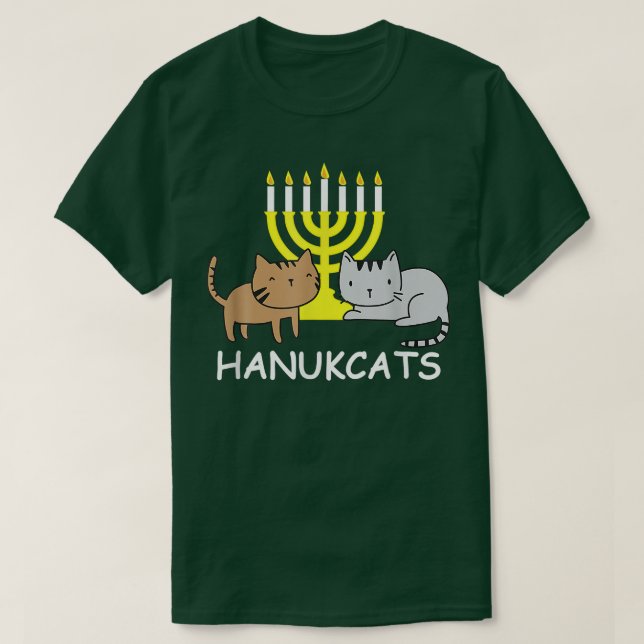 Hanukcats Funny Hanukkah Gift Cute Kawaii Cat  T-Shirt (Design vorne)