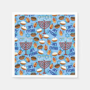Hanukiahs, Menorahs und Candles Muster Serviette