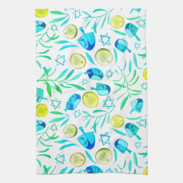Hanukka Dreidel jüdisches Urlaubsmuster Geschirrtuch