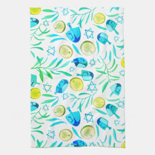 Hanukka Dreidel jüdisches Urlaubsmuster Geschirrtuch