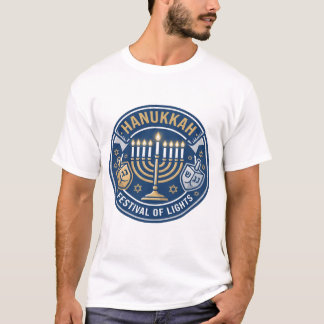 Hanukka-Fest der Lichter Menora & Dreidel T-Shirt