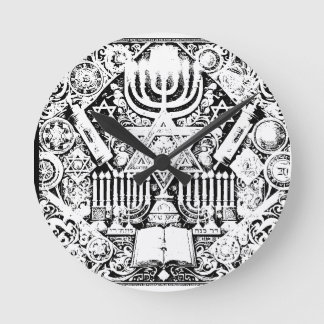 Hanukka jüdische Menora Hebräisch Runde Wanduhr