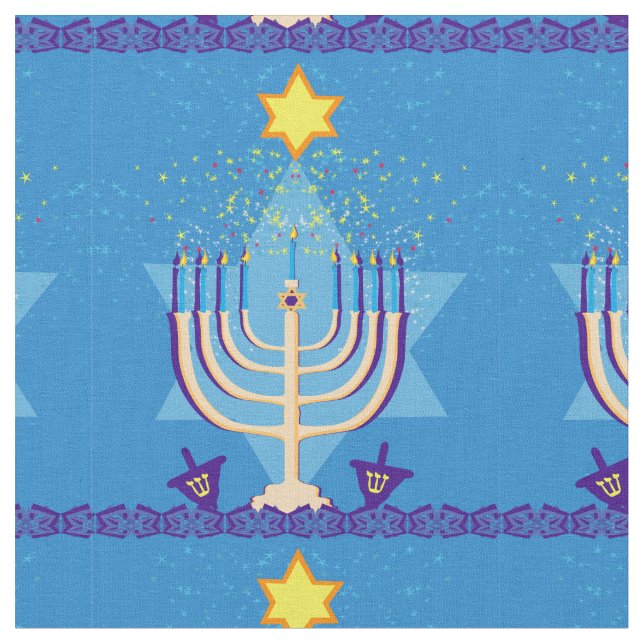 Hanukka menorah Gewebe Stoff (Nahaufnahme)