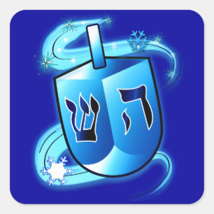 Hanukka mit Dreidel Quadratischer Aufkleber