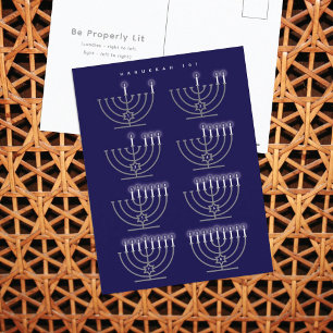 Hanukkah 101 Holiday Postcard Feiertagspostkarte