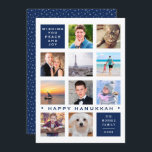 Hanukkah 12 Foto Moderne Kollektion Feiertagskarte<br><div class="desc">Diese Karte ist so konzipiert, dass bis zu 12 Fotos Ihrer Familie, Haustiere oder Abenteuer aus dem vergangenen Jahr gewartet werden können. Perfekt für jene Jahre, in denen so viel passiert ist, kann man nicht nur eine Veranstaltung hervorheben! Alternativ können Sie viele Bilder aus einem Anlass auswählen. Das Beispiel umfasst...</div>