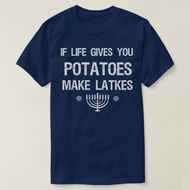 Hanukkah 2021 Funny Latkes Judenurlaub T-Shirt (Design vorne)