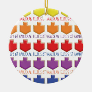 Hanukkah "3D Dreidels" Circle Ornament