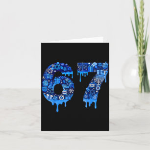Hanukkah 67 Sechs Sieben Junge Mädchen Kinder 67 M Karte