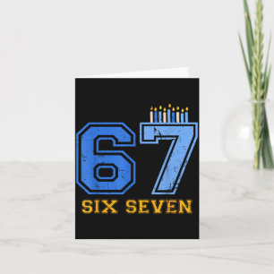 Hanukkah 67 Sechs Sieben Junge Mädchen Kinder 67 M Karte