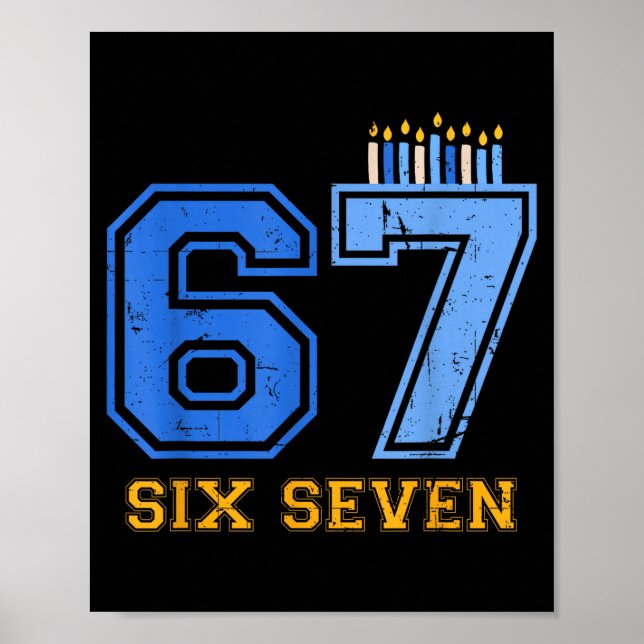Hanukkah 67 Sechs Sieben Junge Mädchen Kinder 67 M Poster (Vorne)