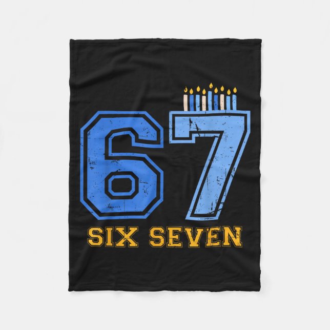 Hanukkah 67 Six Seven Boy Girl Kids 67 Meme Hanukk Fleecedecke (Vorderseite)