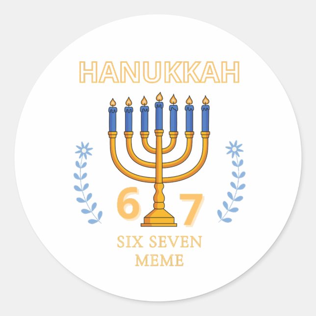 Hanukkah 67 Six Seven Meme Runder Aufkleber (Vorderseite)