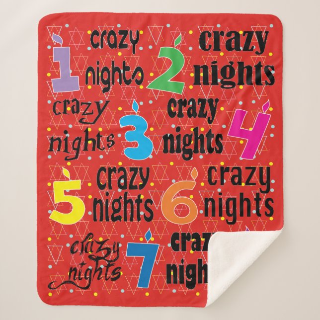 Hanukkah 8 Crazy Nights Sherpa Blanket/Mittel Sherpadecke (Vorderseite)