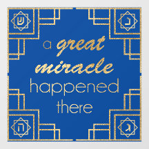 Hanukkah Art Deco Gold Fensterheber