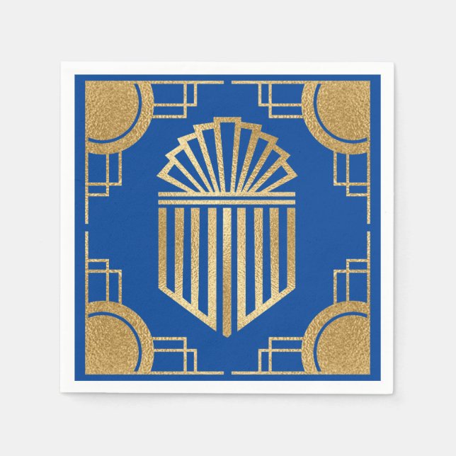 Hanukkah Art Deco Serviette (Vorderseite)