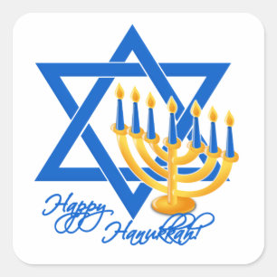 Hanukkah-Aufkleber Quadratischer Aufkleber