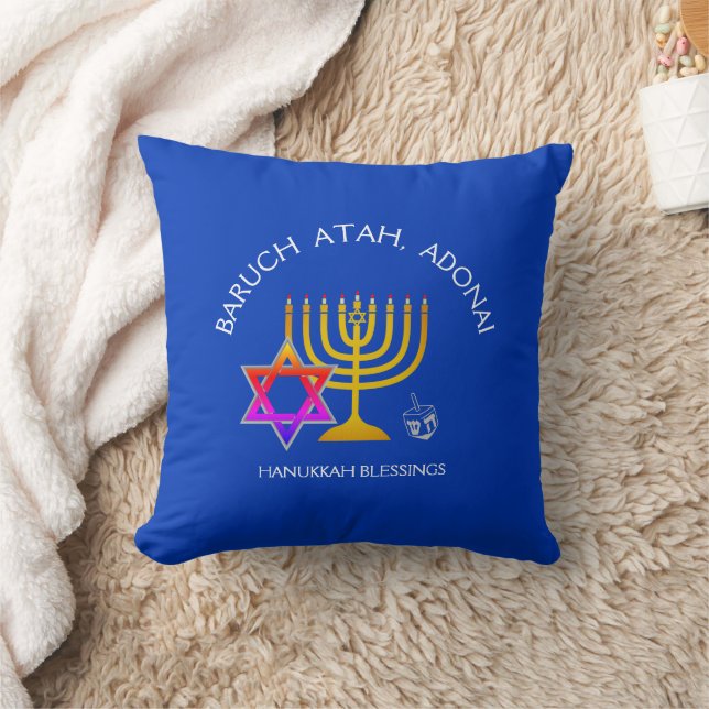 Hanukkah BARUCH ATAH ADONAI Kissen (Decke)