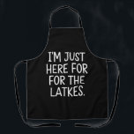 Hanukkah bin ich nur für die Latkes jüdisch hier Schürze<br><div class="desc">Hanukkah Ich bin gerade hier für den jüdischen Urlaub der Latkes</div>