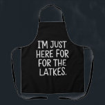 Hanukkah bin ich nur für die Latkes jüdisch hier Schürze<br><div class="desc">Hanukkah Ich bin gerade hier für den jüdischen Urlaub der Latkes</div>